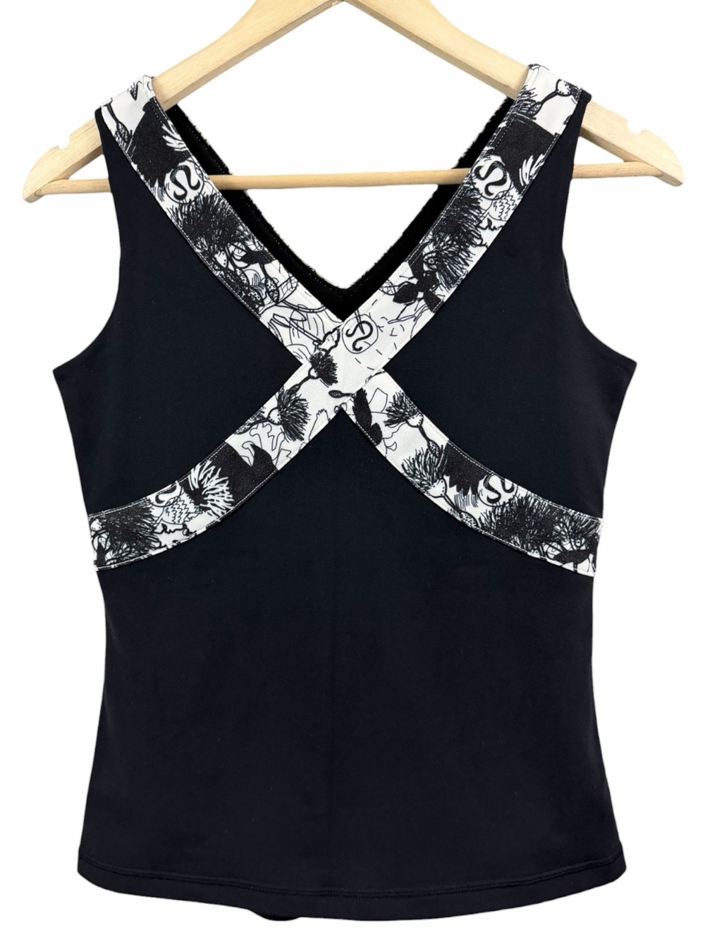 Lululemon Wrap Tank Top Floral Black & White Size 4